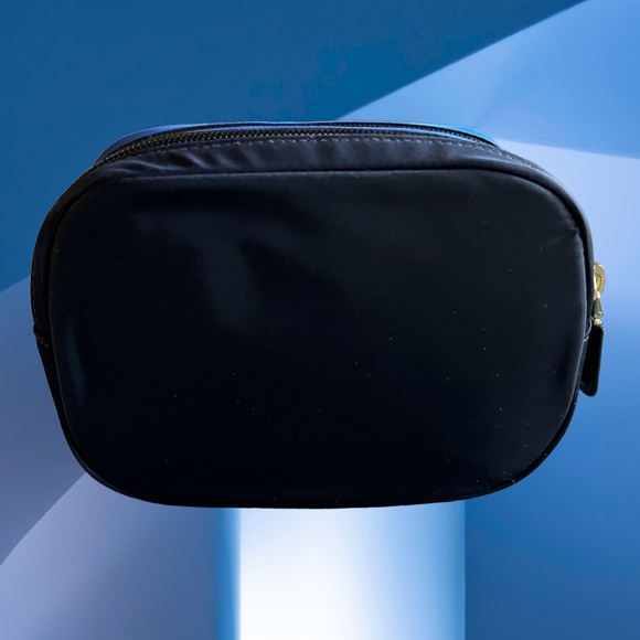 TORY BURCH MAKEUP COSMETIC BAG CASE 2 side BLUE ZIP Mother Day gift - Picture 6 of 8